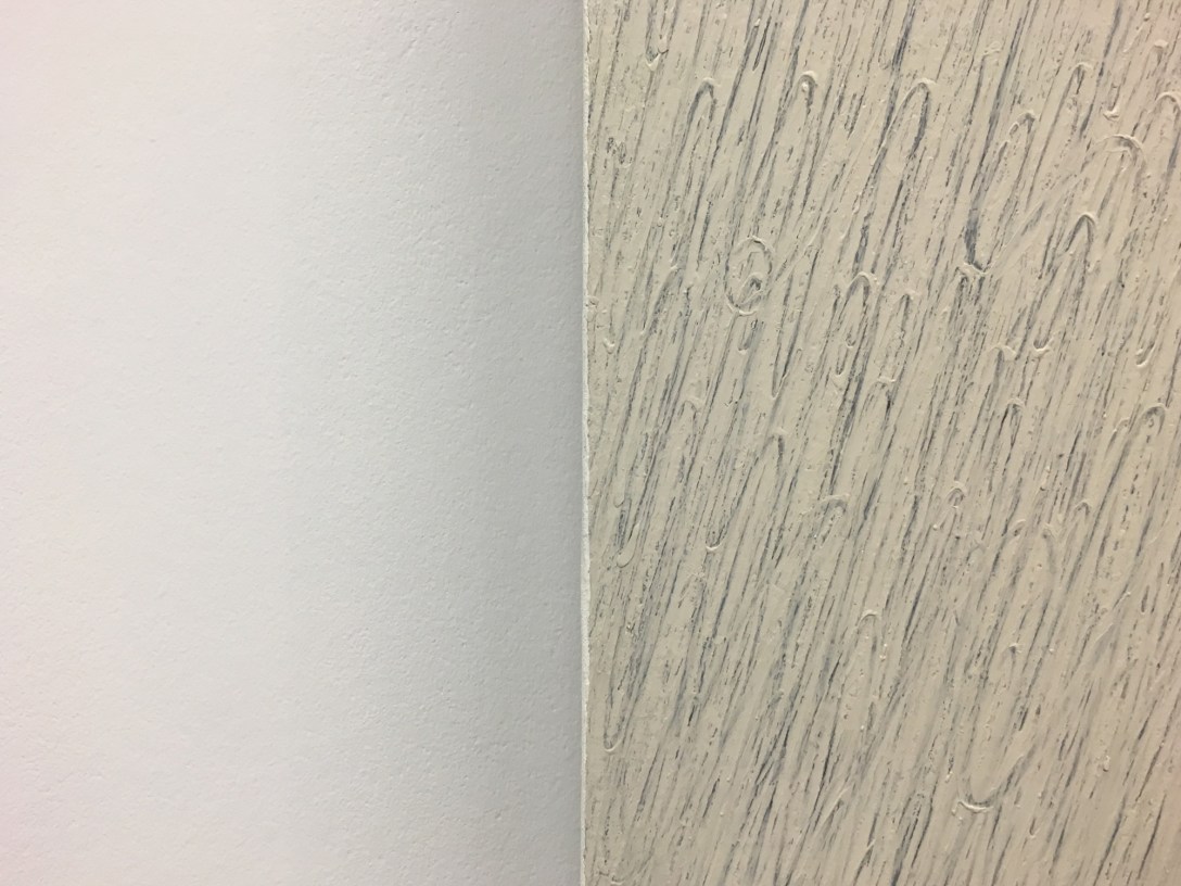 Detail of one of Park Seo-Bo's 'Scripture' paintings