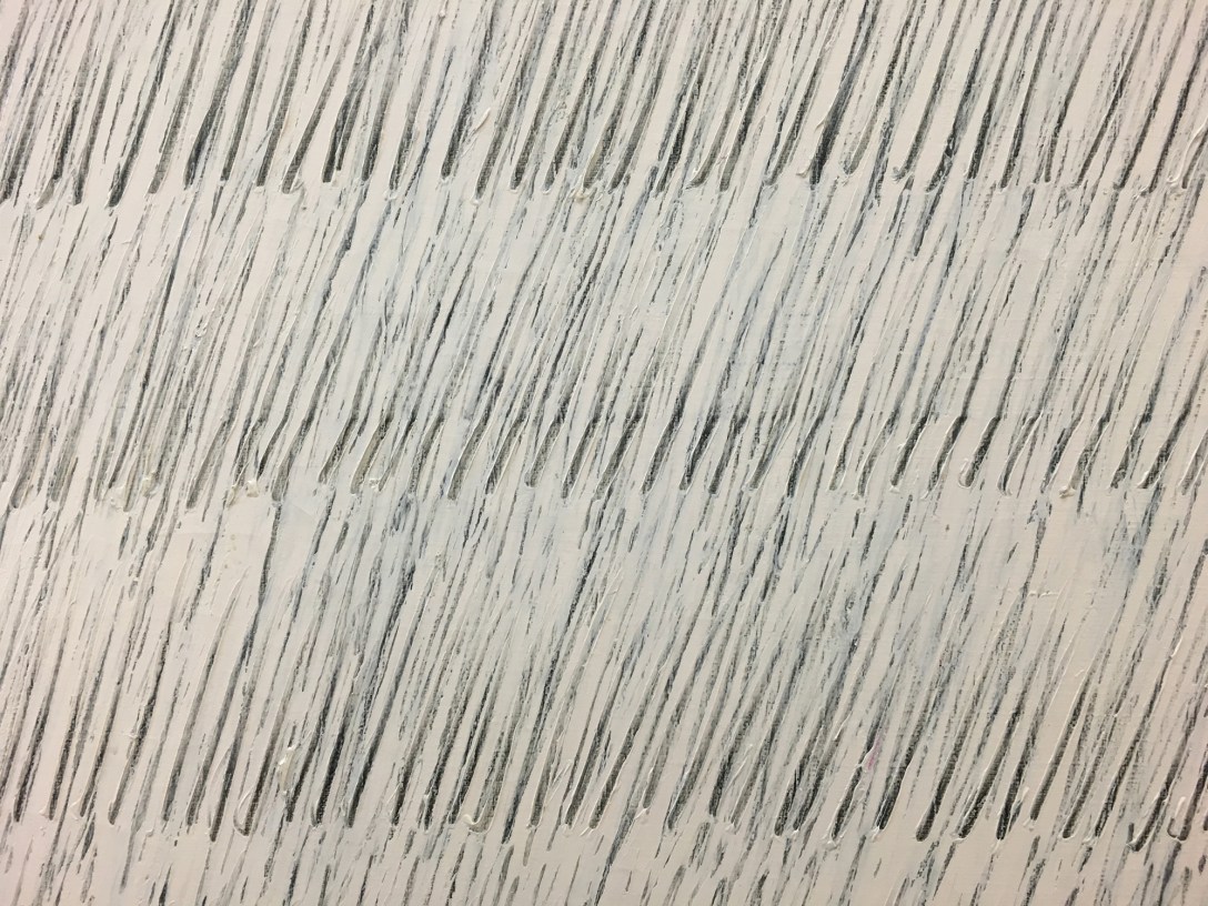 Detail of one of Park Seo-Bo's Ecriture paintings